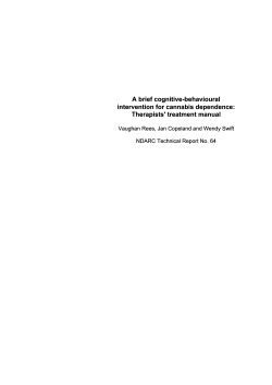 A brief cognitive-behavioural intervention for cannabis dependence