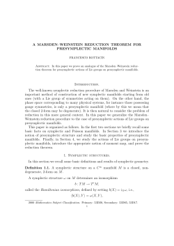 A MARSDEN&ndash;WEINSTEIN REDUCTION THEOREM