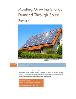 8. Meeting growing energy demand through solar power