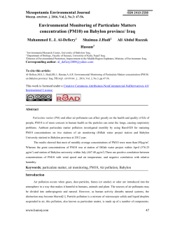 Environmental Monitoring of Particulate Matters concentration (PM10)