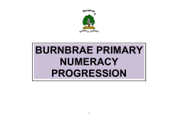Numeracy Progression - Burnbrae Primary School