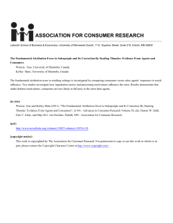 The Fundamental Attribution Error in Salespeople and Its Correction