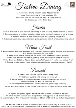 Festive Dining - The Willow Tree