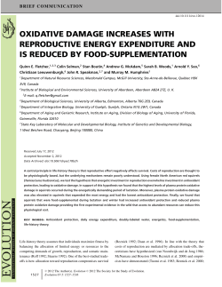 oxidative damage increases with reproductive energy expenditure