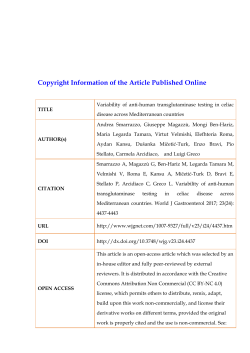 Copyright Information of the Article Published Online TITLE