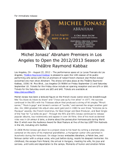 Press Release - Theatre Raymond Kabbaz