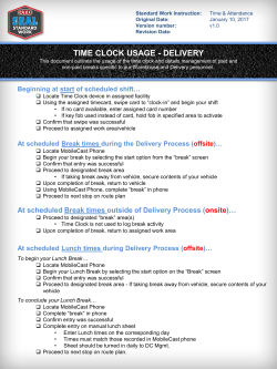 At scheduled Break times during the Delivery Process (offsite)&hellip;