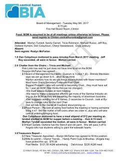 May Draft Minutes - Central Huron BIA