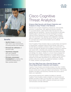 Cisco Cognitive Threat Analytics At-a