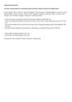 Supporting Information Do early warning indicators consistently