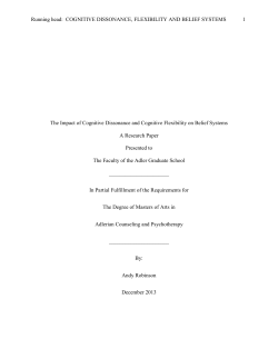 COGNITIVE DISSONANCE, FLEXIBILITY AND BELIEF SYSTEMS 1