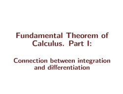 Fundamental Theorem of Calculus. Part I: