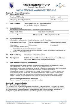 MGT302 Strategic Management T216 Brief