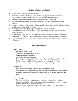 GENERAL FIELD AND GAME RULES 1. No &ldquo;On
