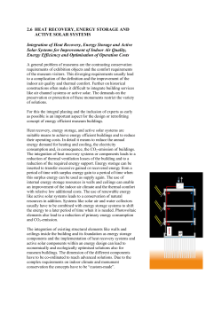 2.6 HEAT RECOVERY, ENERGY STORAGE AND ACTIVE SOLAR