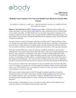 MyBodyCount Launches First Universal Health Score Based on