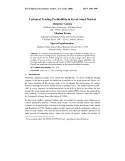 Technical Trading Profitability in Greek Stock Market