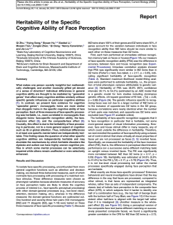 Heritability of the Specific Cognitive Ability of Face Perception