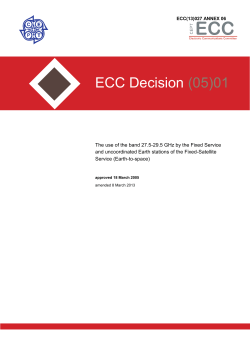 ECC Decision of 18 march 2005, amended 8 March 2013 on
