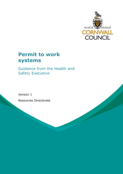 Permit to work systems Guidance from the Health and Safety