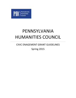 1. Introduction The Pennsylvania Humanities Council (PHC) invites