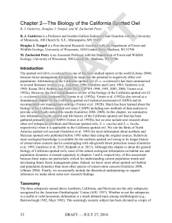 Chapter 2&mdash;The Biology of the California Spotted Owl