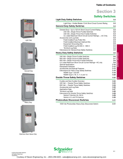 Schneider Electric Digest 177 Section 3: Safety Switches
