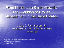 The Evolution of Growth Management in the United States