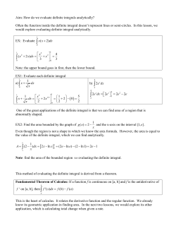 Aim: How do we evaluate definite integrals using the