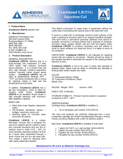 Crackbond LR321G Injection Gel - Adhesives Technology Corporation