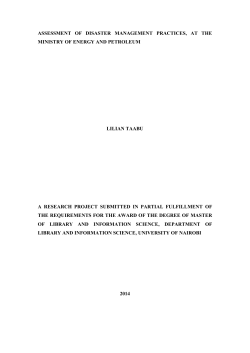 Assessment of disaster management practices, at