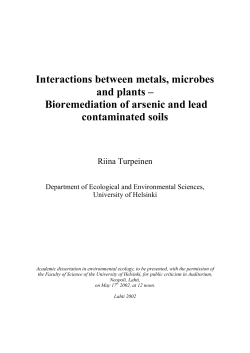 Interactions between metals, microbes and plants - E