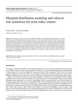 Marginal distribution modeling and value at risk
