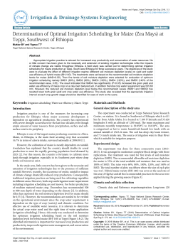 Determination of Optimal Irrigation Scheduling for Maize (Zea Mays