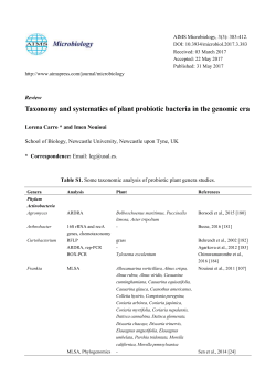 Taxonomy and systematics of plant probiotic bacteria in the genomic