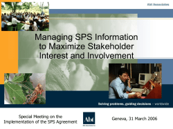 Managing SPS Information to Maximize