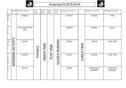 morning a ctivity sna ck time play time gu ided reading lun ch tim e