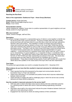 Rewriting the Rule Book - Eastbourne Foyer &ndash; Home Group