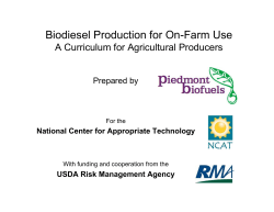 Biodiesel Production for On-Farm Use: A Curriculum for