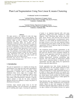 Plant Leaf Segmentation Using Non Linear K means Clustering