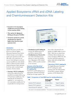 cRNA and cDNA Labeling and Chemiluminescent Detection Kit