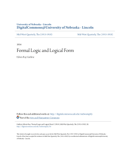 Formal Logic and Logical Form - DigitalCommons@University of