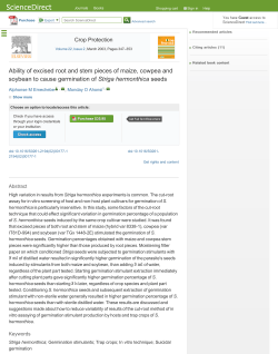 Ability of excised root and stem pieces of maize, cowpea and