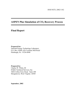 ASPEN Plus Simulation of CO2 Recovery Process Final