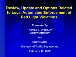 Update Enforcement of Red Light Violations