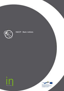 HACCP &ndash; Basic notions