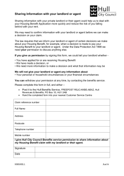 Sharing information with your landlord or agent