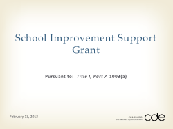 Schools receiving Title I, Part A Improvement Support Partnership