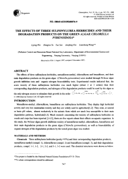 the effects of three sulfonylurea herbicides and their degradation