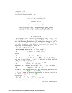 COMMUTATOR ESTIMATES 1. Introduction Commutator estimates